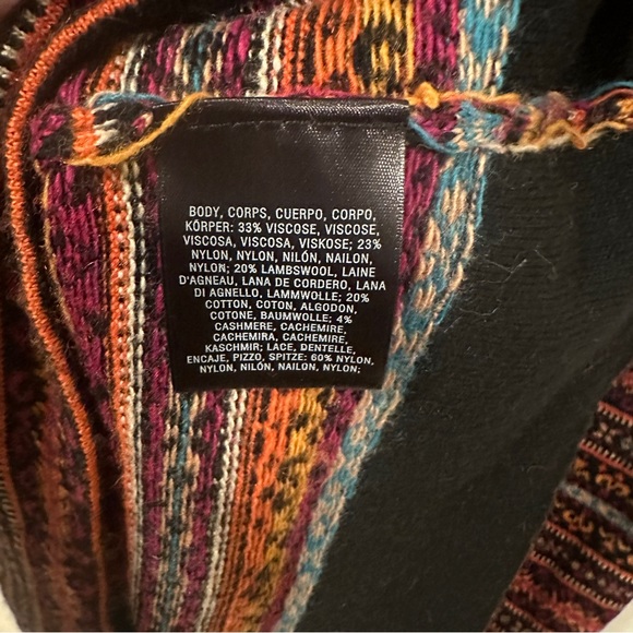 Anthropologie Sparrow Sweater Dress Large Striped Fair Isle Short Sleeves Lace - Picture 12 of 15